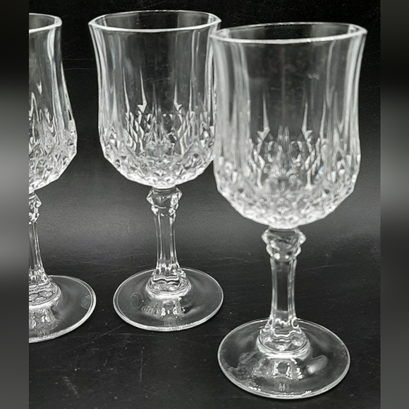 Set Of 4 Vtg Cristal D'Arques LONGCHAMP 2 Oz Cordial Shot Glasses Mini Stemmed - Picture 3 of 6